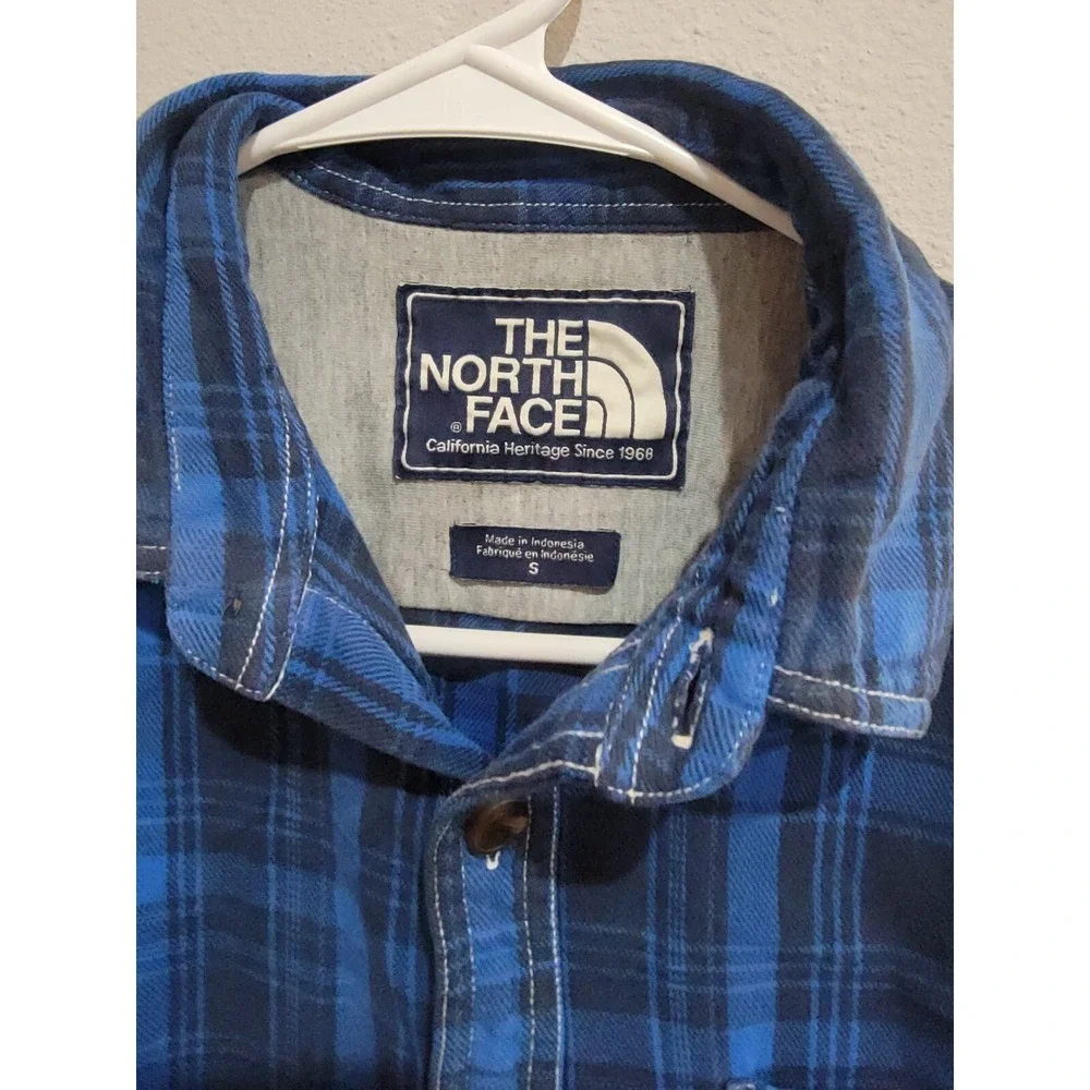 The North Face Shirt Mens S Blue Flannel Classic Long‎ Sleeve Casual Vintage